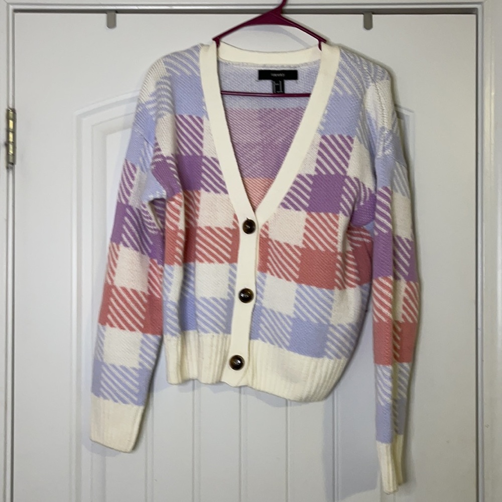Women’s pastel button up sweater; Forever 21